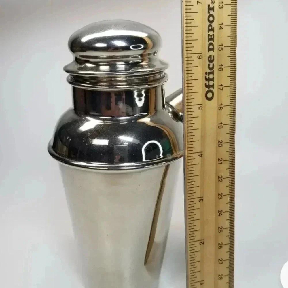 Restoration Hardware 3 Piece Stainless Steel Solitaire Cocktail Shot Shaker